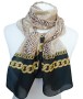 animal print - Schlangen Muster - Ketten - Damen Schal - schwarz - gold